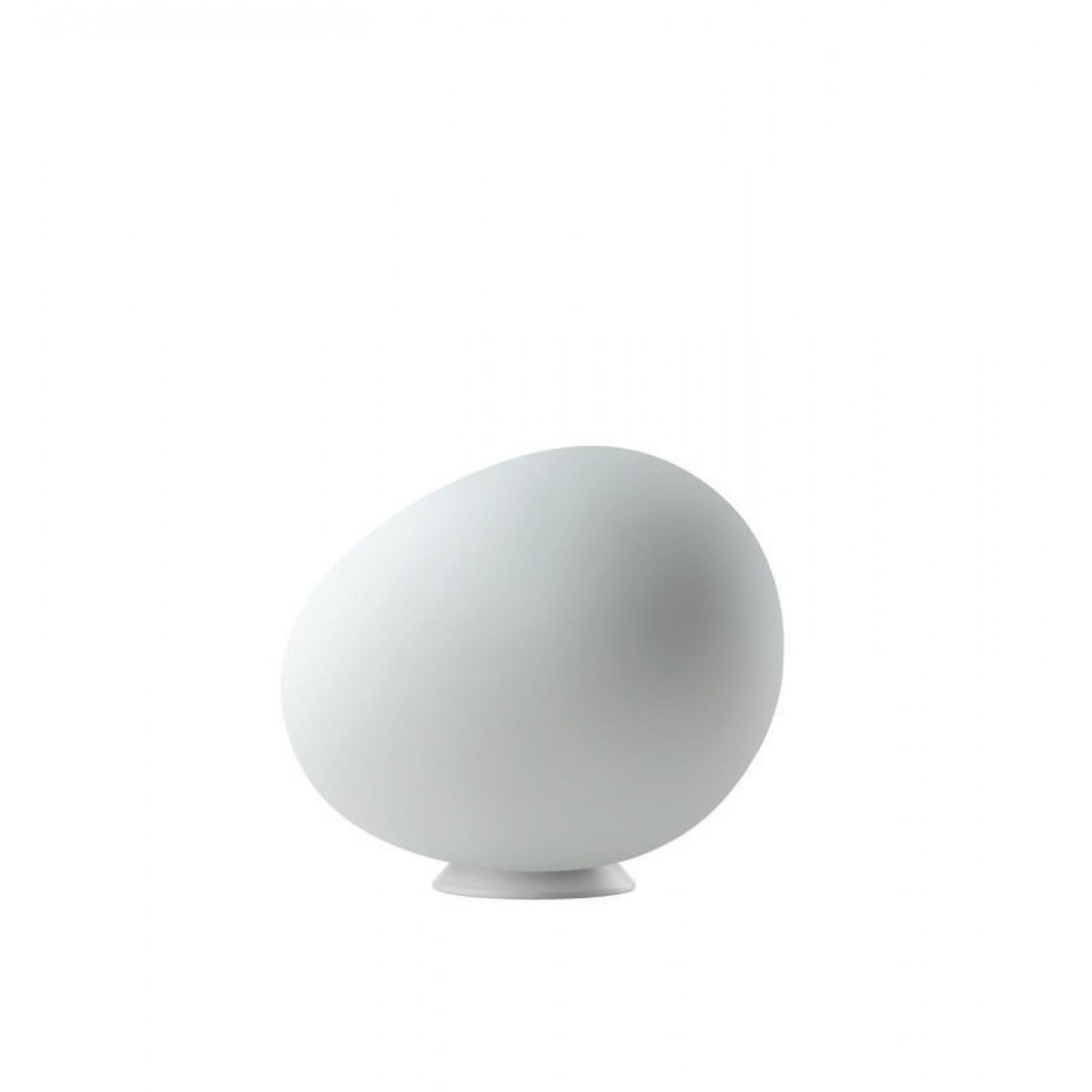 Weiße Poly Gregg Tischleuchte von Foscarini, modernes Design für Wohnzimmer und Schlafzimmer.